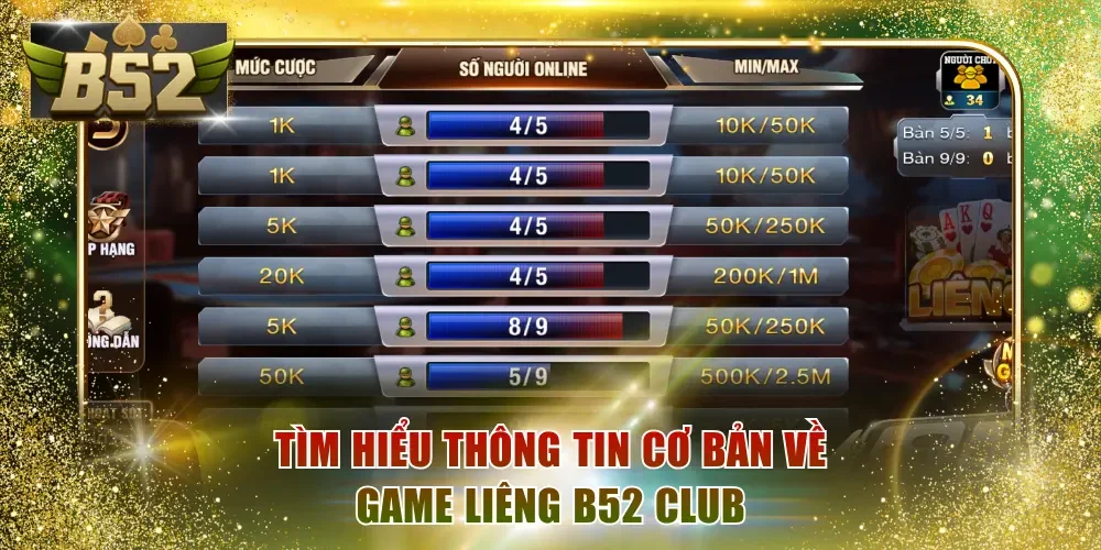 Tìm hiểu thông tin cơ bản về game Liêng B52 Club